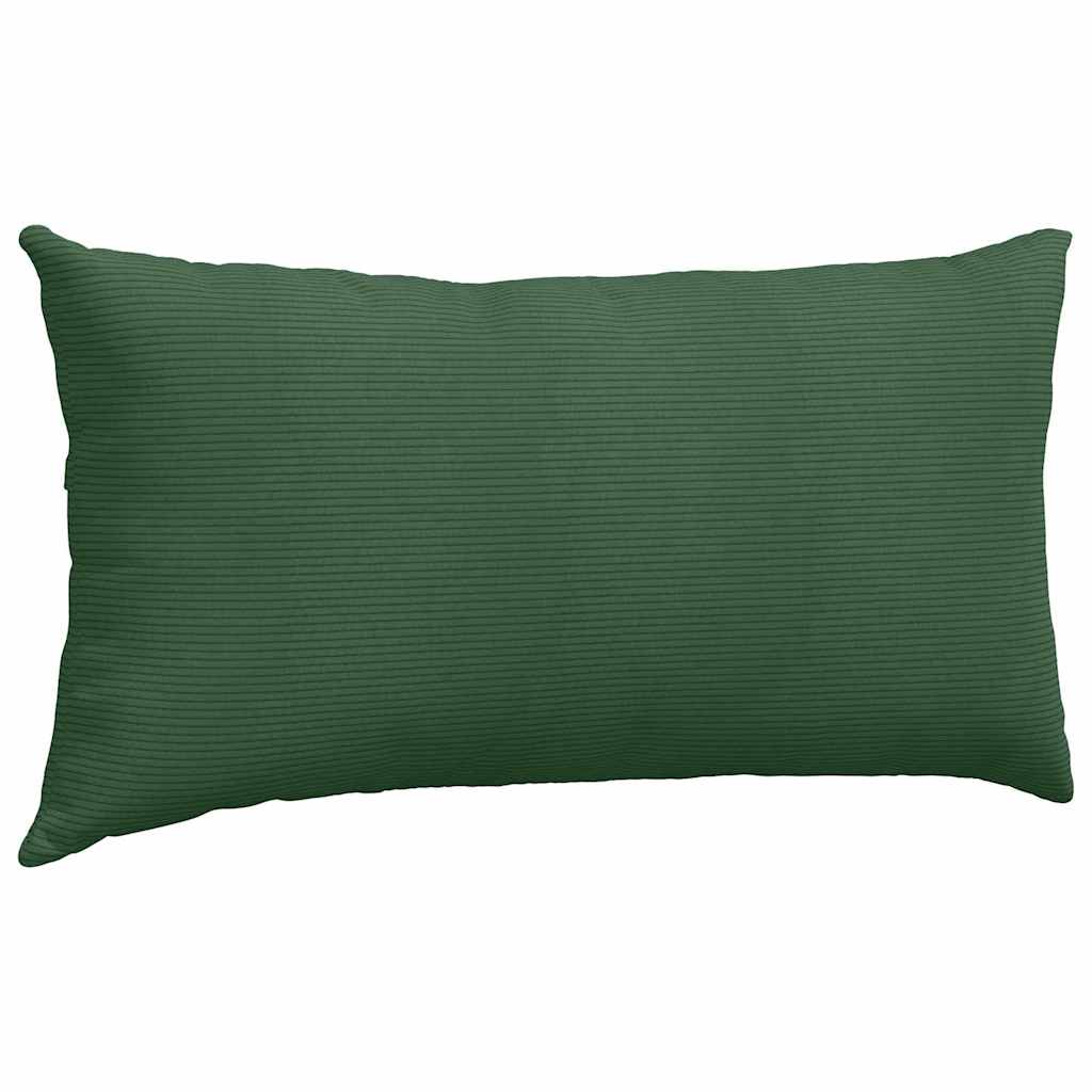 Coussins de canapé 2 pièces Vert foncé 80 x 40 cm Velours côtelé