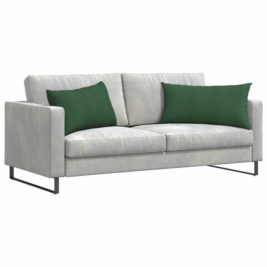 Coussins de canapé 2 pièces Vert foncé 80 x 40 cm Velours côtelé