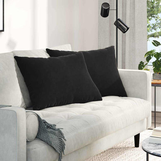 Sofakissen 2 Stück Schwarz 70 x 50 cm Cordstoff