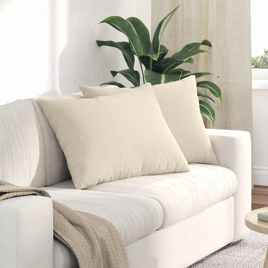 Sofakissen 2 Stück Beige 70 x 50 cm Stoff