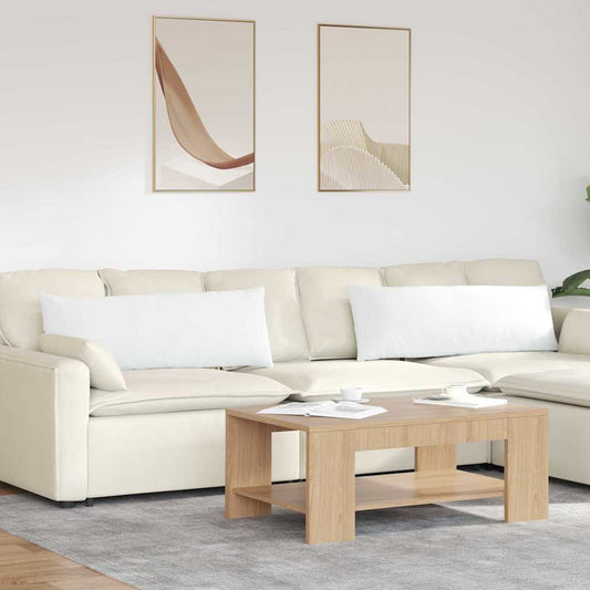 Sofakissen 2 pcs Weiß 120 x 40 cm Stoff