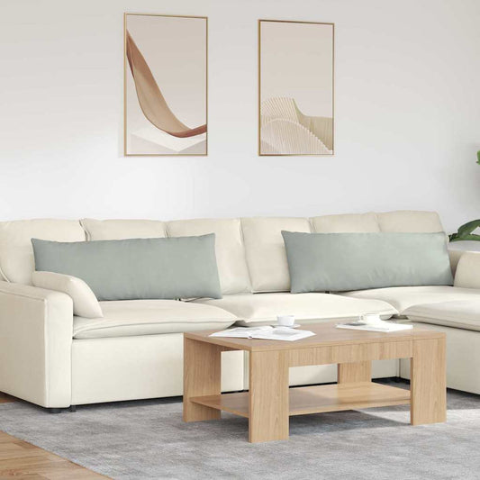 Sofakissen 2 Stück Hellgrau 120 x 40 cm Cordstoff