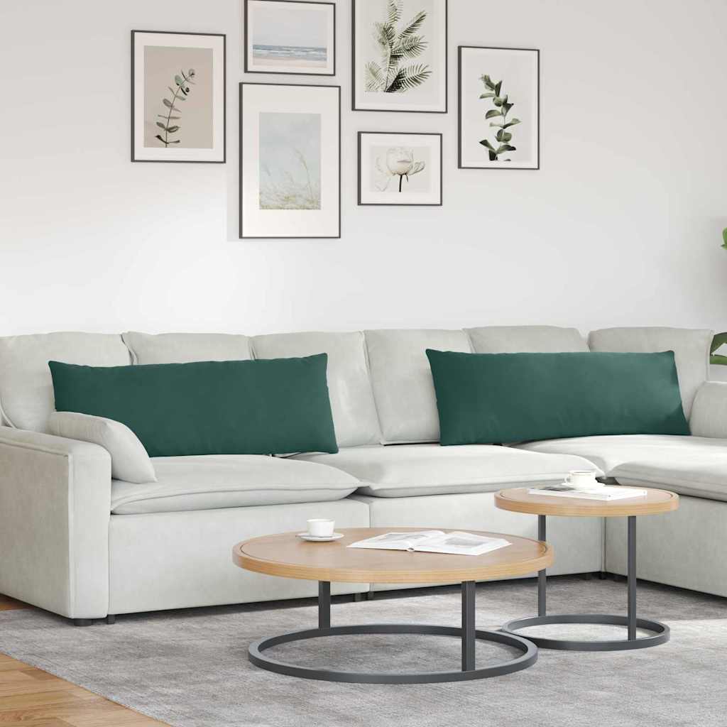 Sofa Cushions 2 Pieces Dark Green 120 x 40 cm Corduroy Fabric