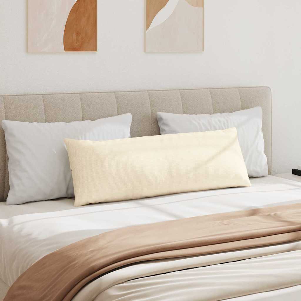 Coussins de canapé 2 pièces crème 120 x 40 cm tissu côtelé