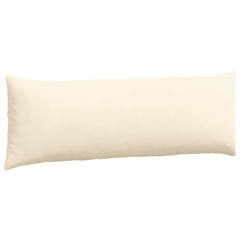 Coussins de canapé 2 pièces crème 120 x 40 cm tissu côtelé