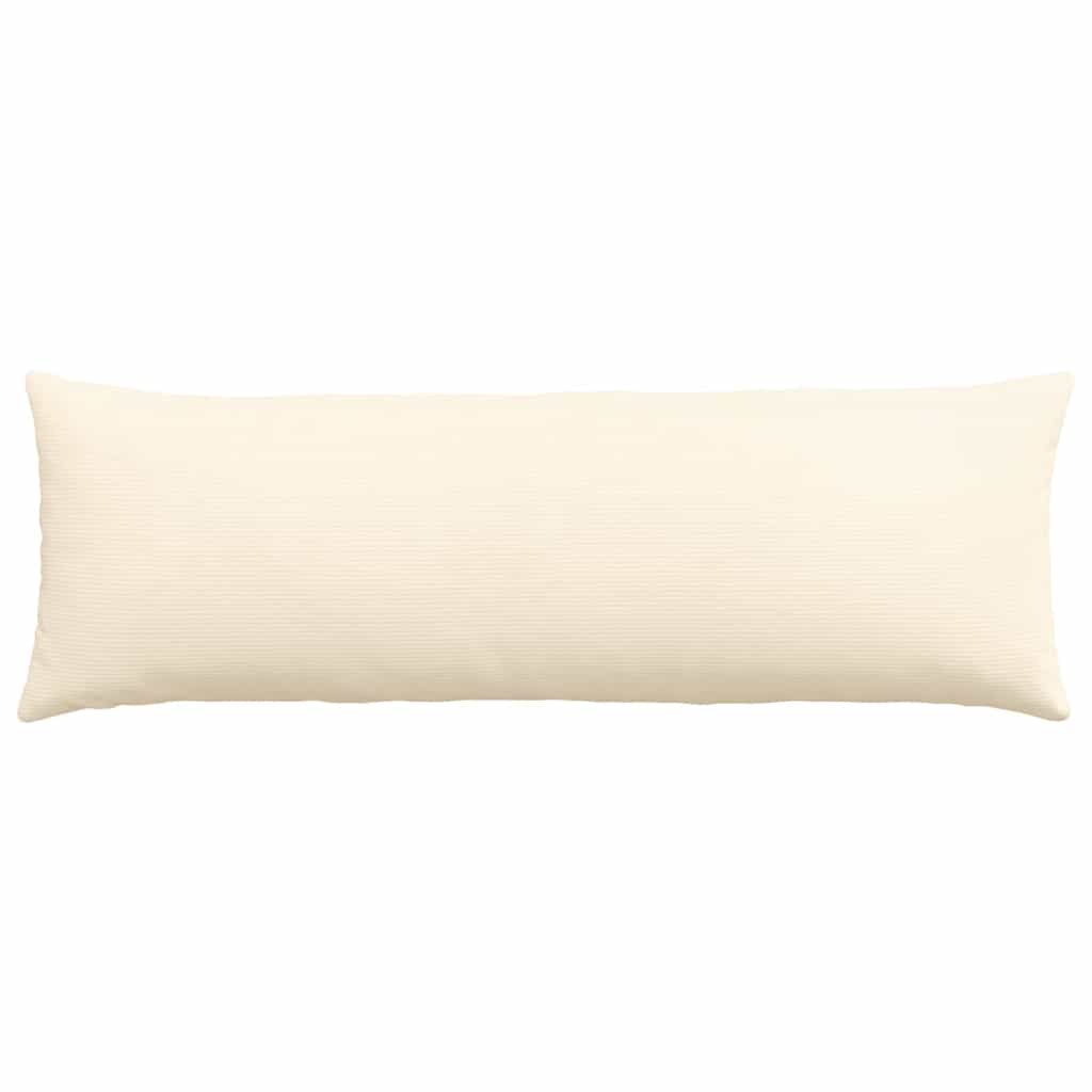 Coussins de canapé 2 pièces crème 120 x 40 cm tissu côtelé