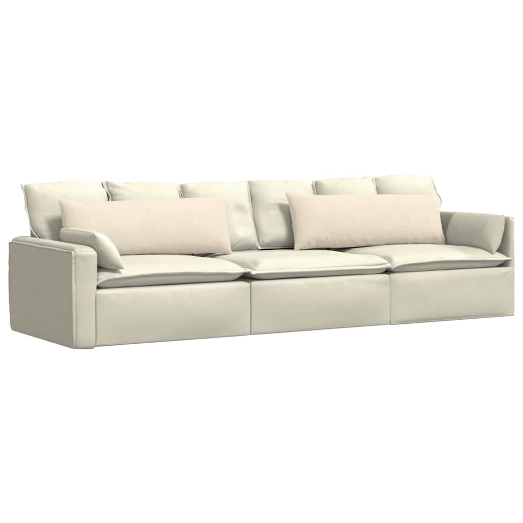 Coussins de canapé 2 pièces crème 120 x 40 cm tissu côtelé