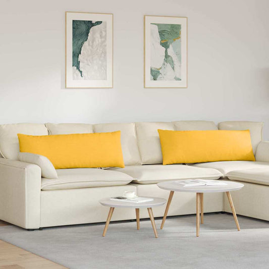 Sofakissen 2 Stück Helles Gelb 120 x 40 cm Cordstoff