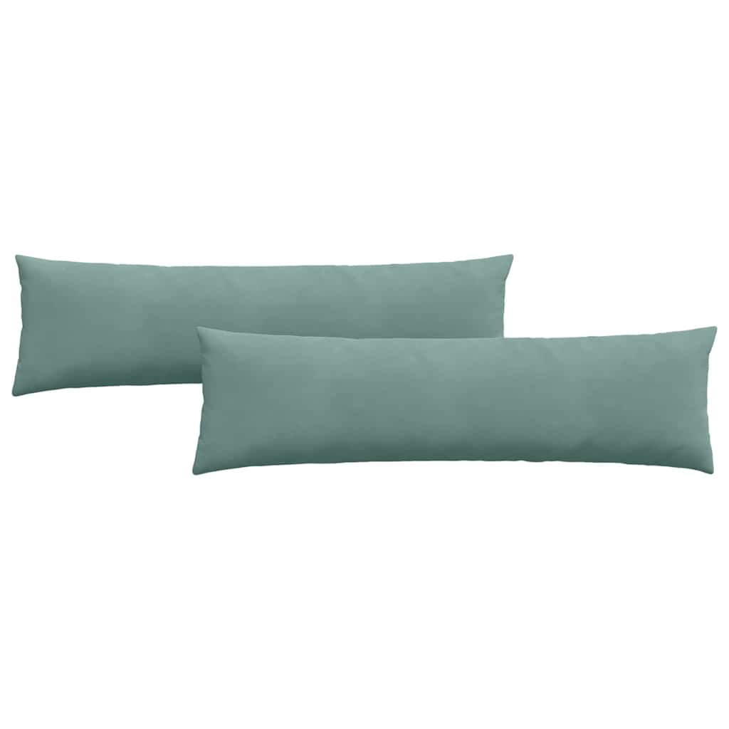 Coussins de canapé 2 pièces Vert marin 145 x 40 cm Tissu côtelé