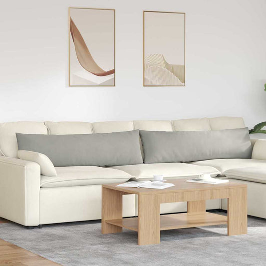 Sofakissen 2 Stück Hellgrau 145 x 40 cm Stoff