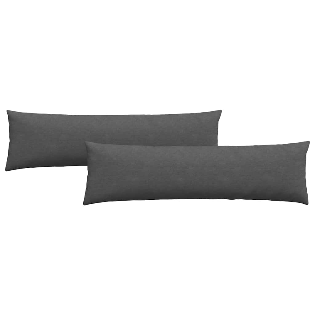 Coussins de canapé 2 pièces gris foncé 145 x 40 cm tissu côtelé