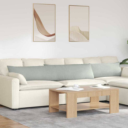 Sofakissen 2 Stück Hellgrau 200 x 40 cm Cordstoff