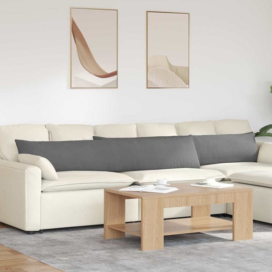 Sofakissen 2 Stück Dunkelgrau 200 x 40 cm Stoff
