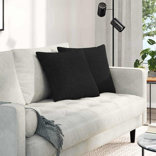 Sofakissen 2 pcs Schwarz 45 x 45 cm Stoff