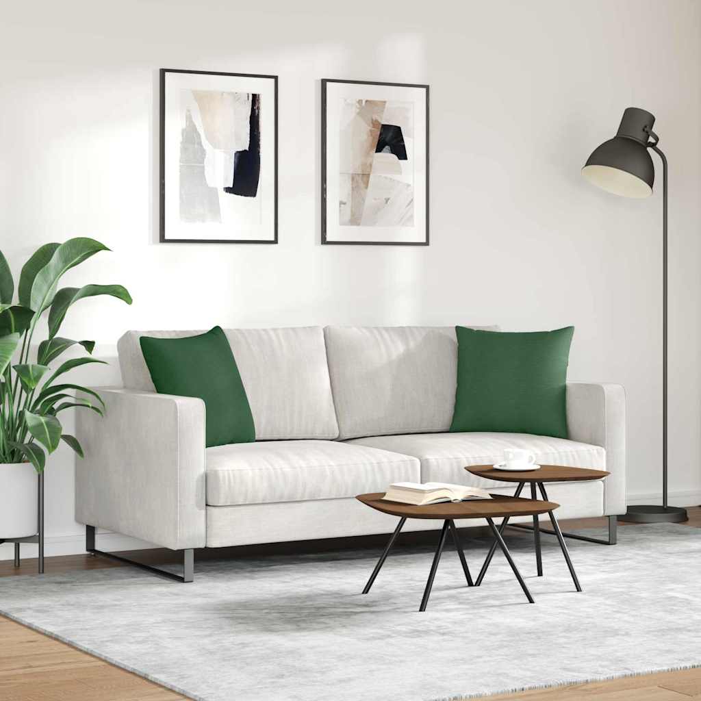 Coussins de canapé 2 pièces vert foncé 45 x 45 cm en velours côtelé