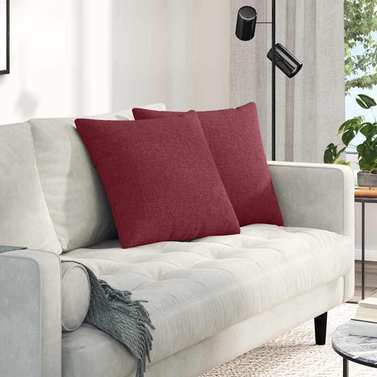 Coussins de canapé 2 pcs Rouge Vin 50 x 50 cm Tissu