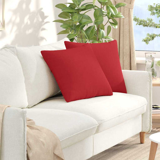 Coussins de canapé 2 pcs Rouges 50 x 50 cm Tissu