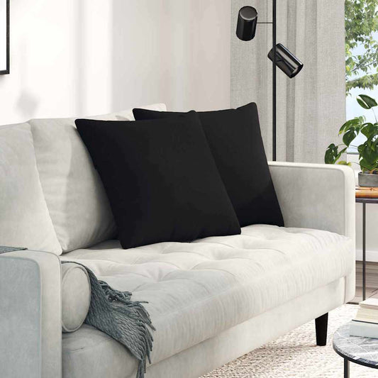 Coussins de canapé 2 pièces noirs 50 x 50 cm tissu