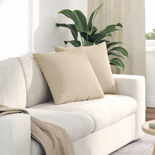 Coussins de canapé 2 pièces Crème 50 x 50 cm Tissu