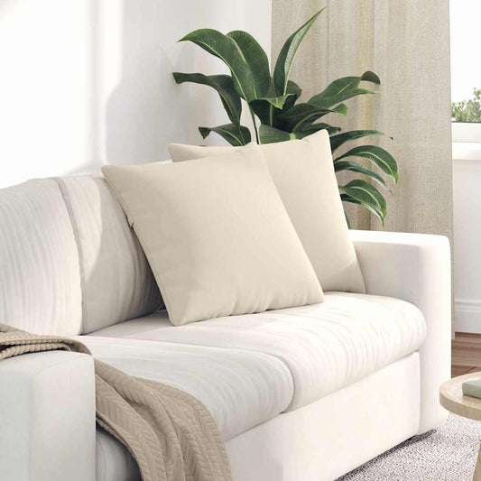 Coussins de canapé 2 pièces Beige 50 x 50 cm Tissu