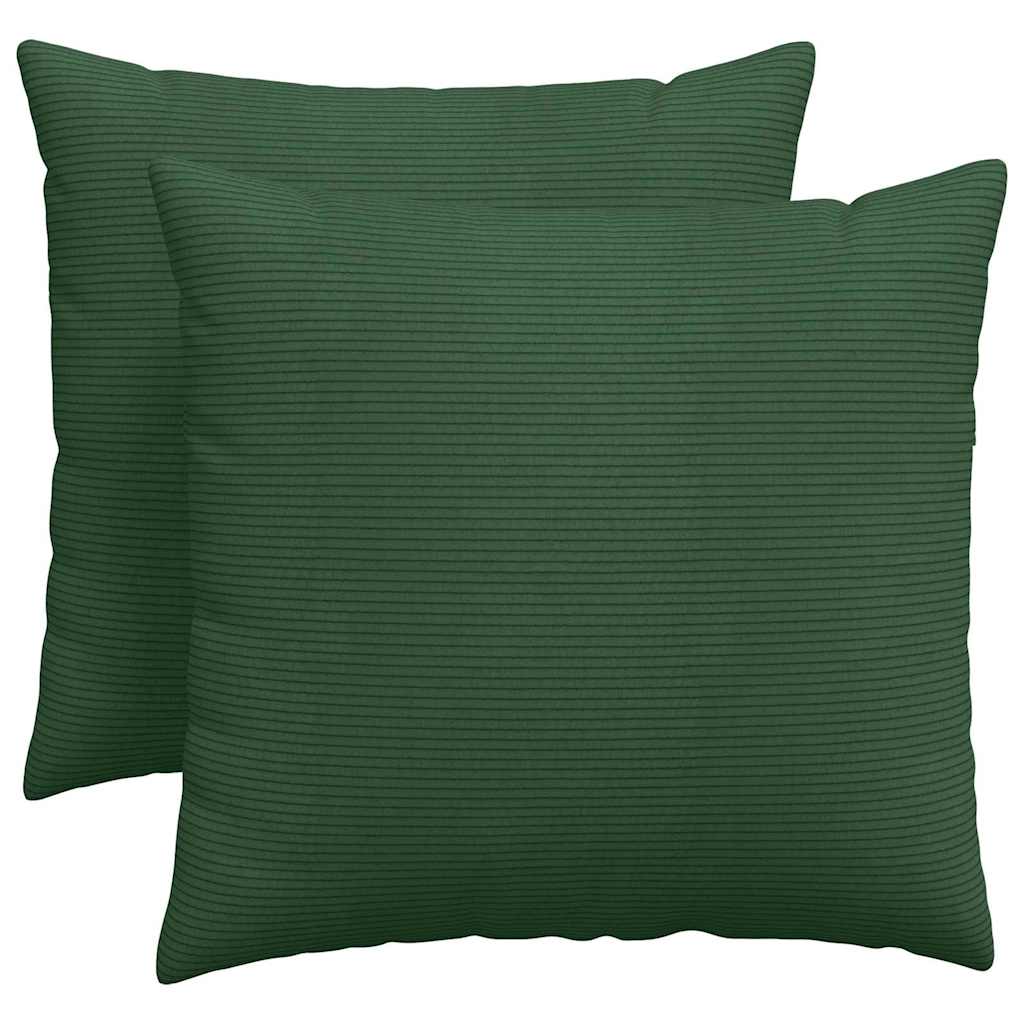 Sofa cushions 2 pieces Dark green 50 x 50 cm Corduroy