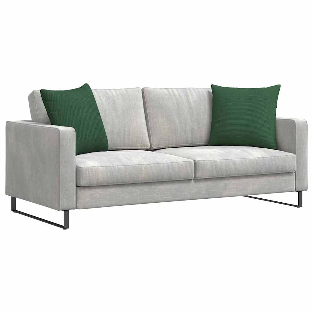 Sofa cushions 2 pieces Dark green 50 x 50 cm Corduroy