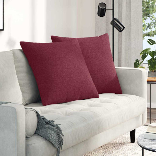 Coussins de canapé 2 pcs Rouge Vin 60 x 60 cm Tissu