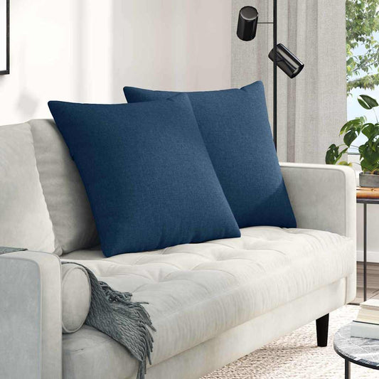 Coussins de canapé 2 pcs Bleu 60 x 60 cm Tissu