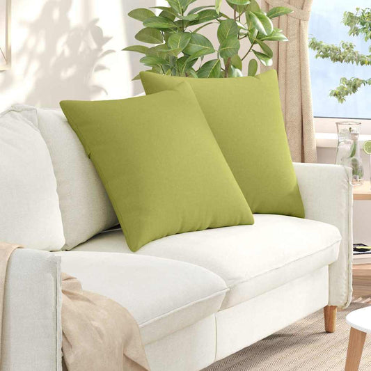 Coussins de canapé 2 pcs vert clair 60 x 60 cm Tissu