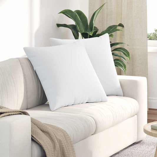 Coussins de canapé 2 pcs Blanc 60 x 60 cm Tissu