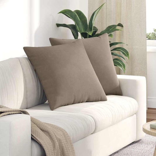Sofakissen 2 Stück Taupe 60 x 60 cm Stoff