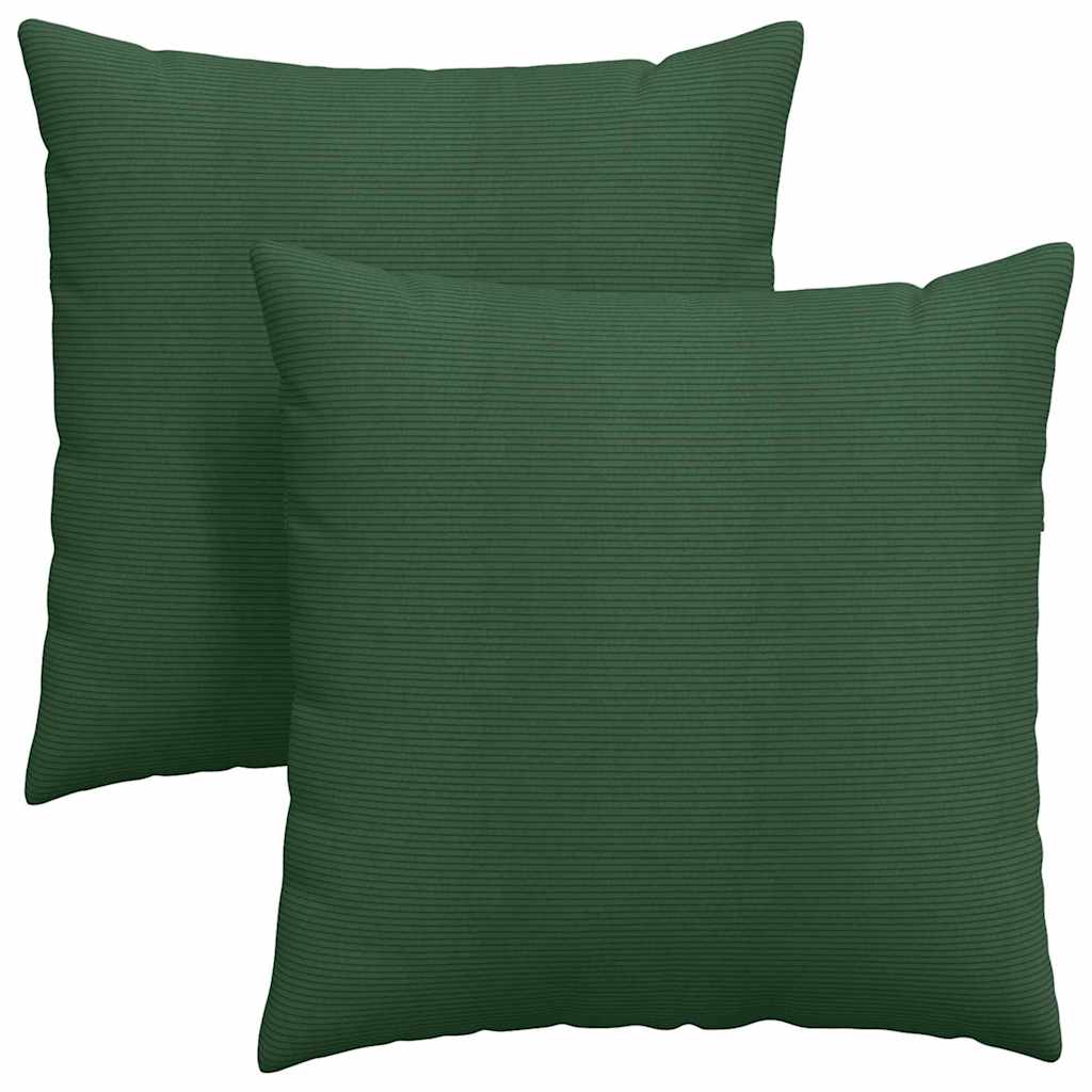 Coussins de canapé 2 pièces Vert foncé 60 x 60 cm Tissu côtelé