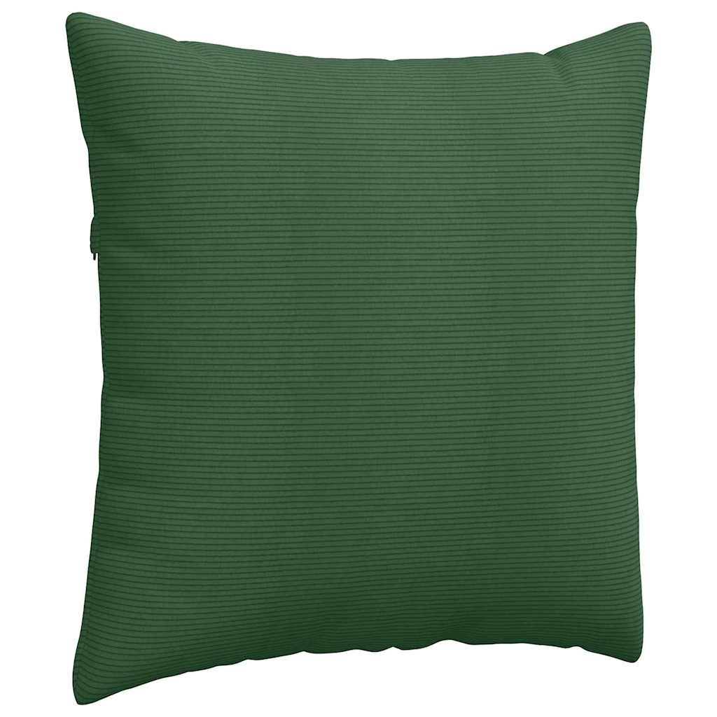 Coussins de canapé 2 pièces Vert foncé 60 x 60 cm Tissu côtelé