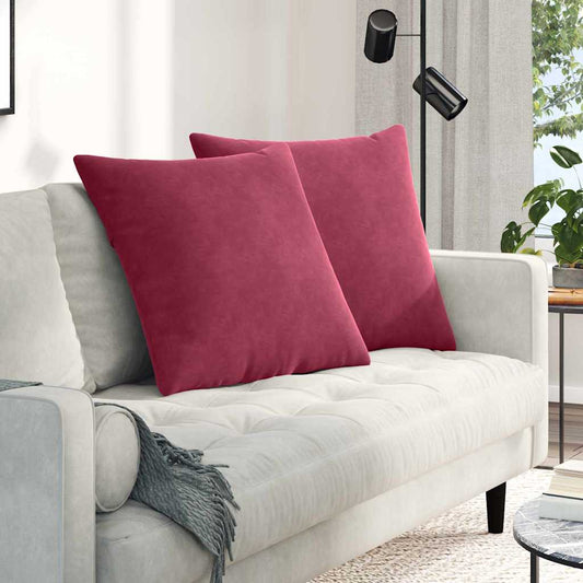 Sofakissen 2 Stück Weinrot 80 x 80 cm Cordstoff