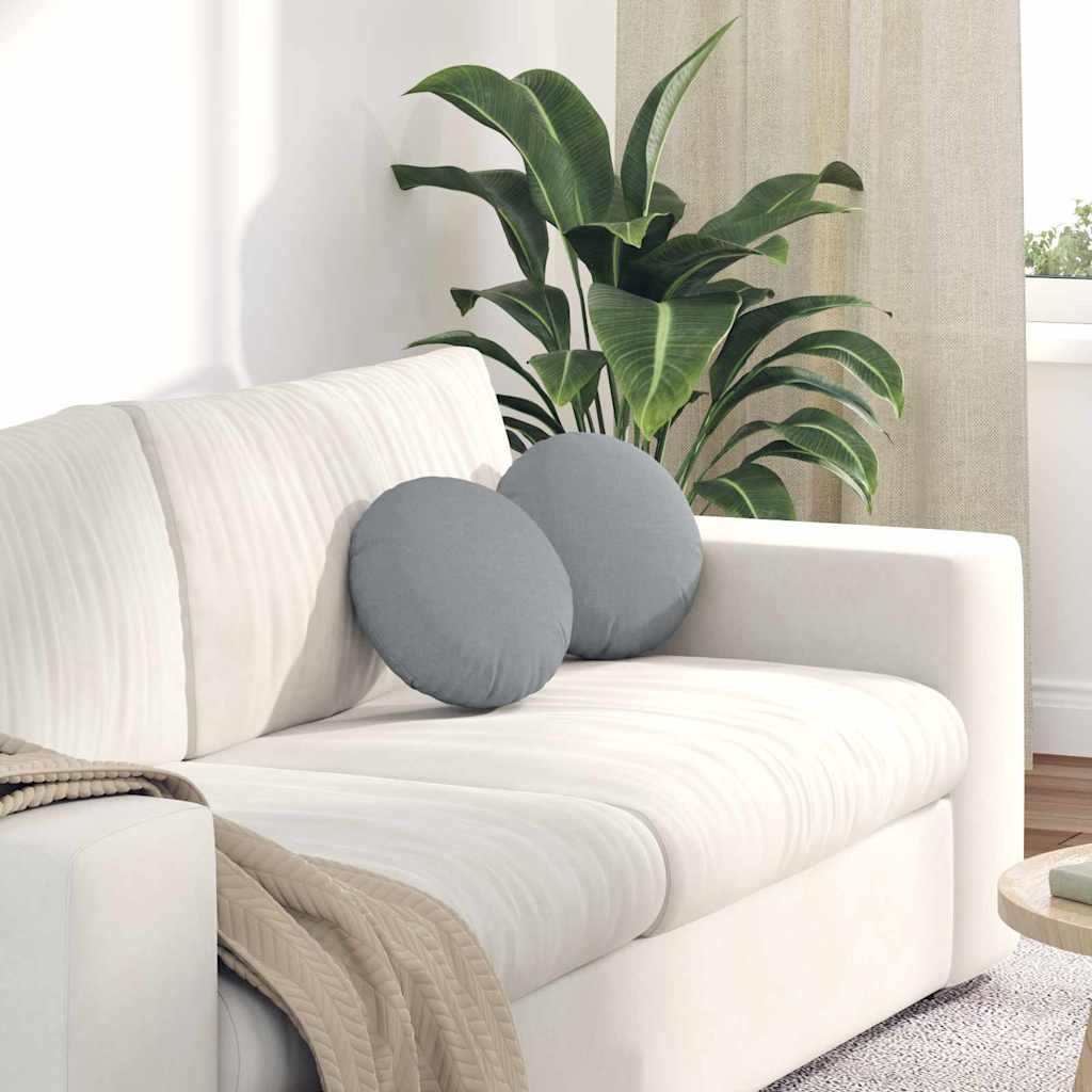 Coussins de chaise 2 pcs Gris clair Ø30 x 13 cm Tissu