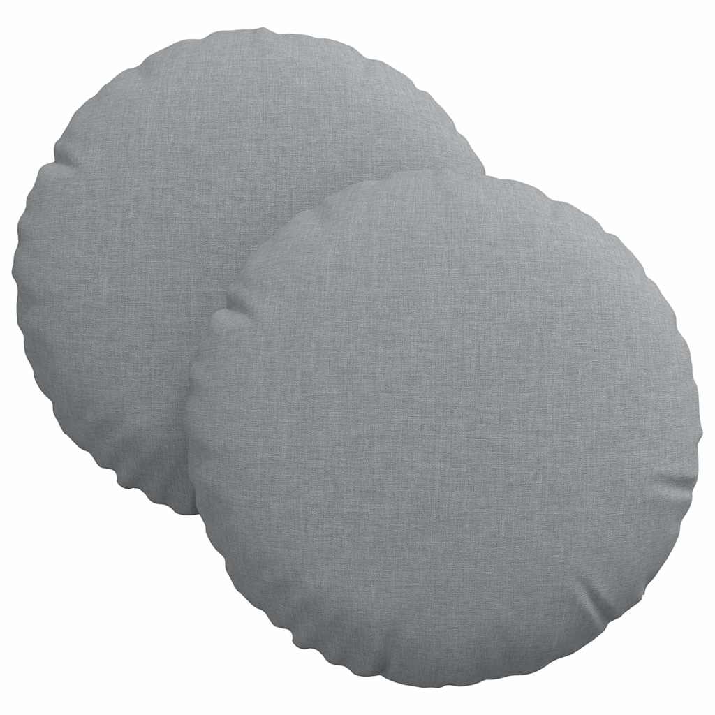 Coussins de chaise 2 pcs Gris clair Ø30 x 13 cm Tissu