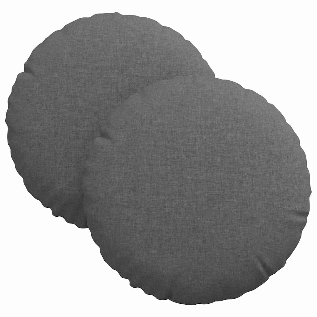Coussins de chaise 2 pcs Gris foncé Ø30 x 13 cm Tissu