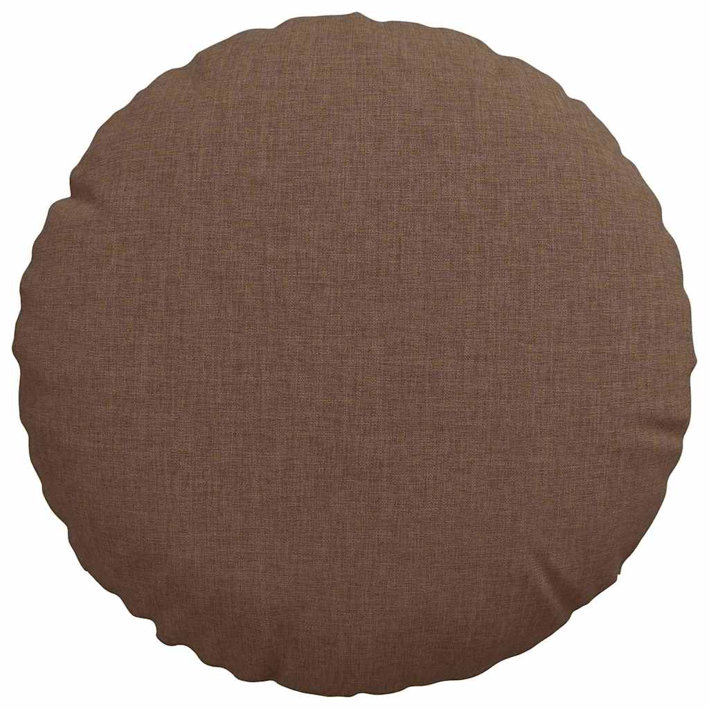 Coussins de chaise 2 pcs Marron Ø30 x 13 cm Tissu