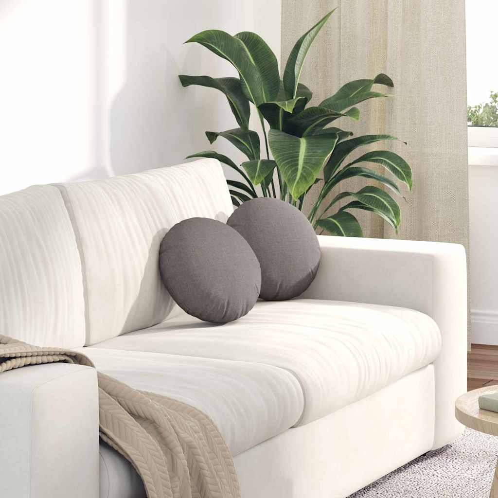 Coussins d'assise 2 pcs Taupe Ø30 x 13 cm Tissu