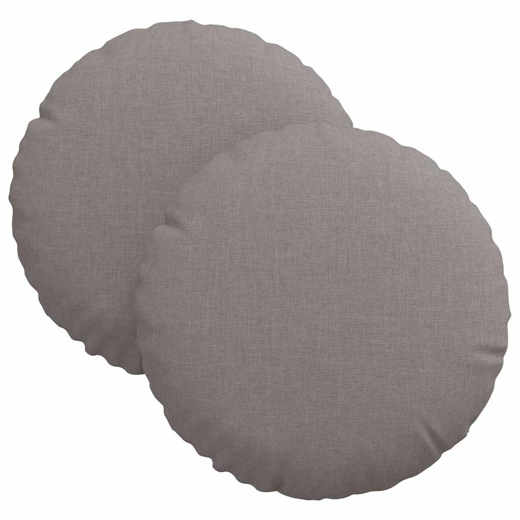 Coussins d'assise 2 pcs Taupe Ø30 x 13 cm Tissu
