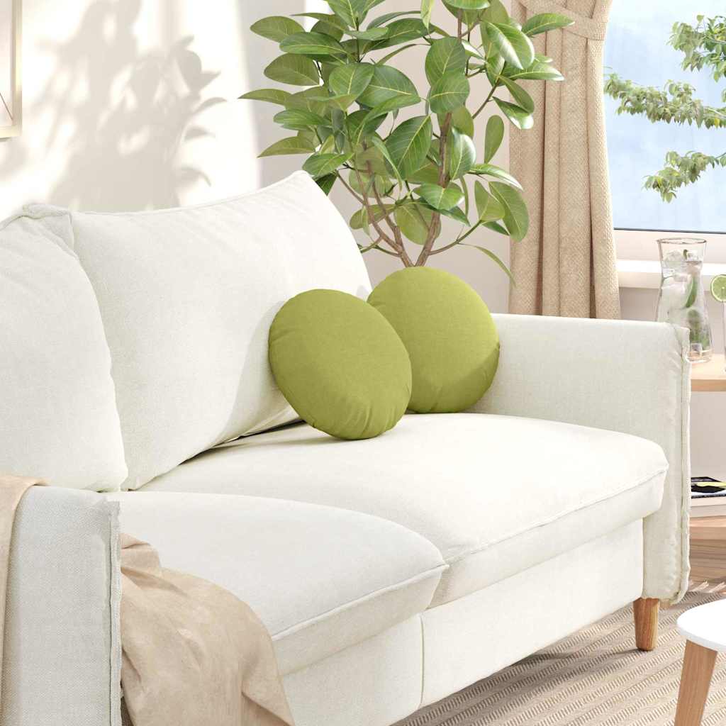 Seat Cushions 2 pcs Light Green Ø30 x 13 cm Fabric