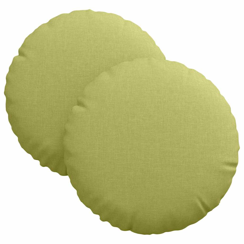 Seat Cushions 2 pcs Light Green Ø30 x 13 cm Fabric