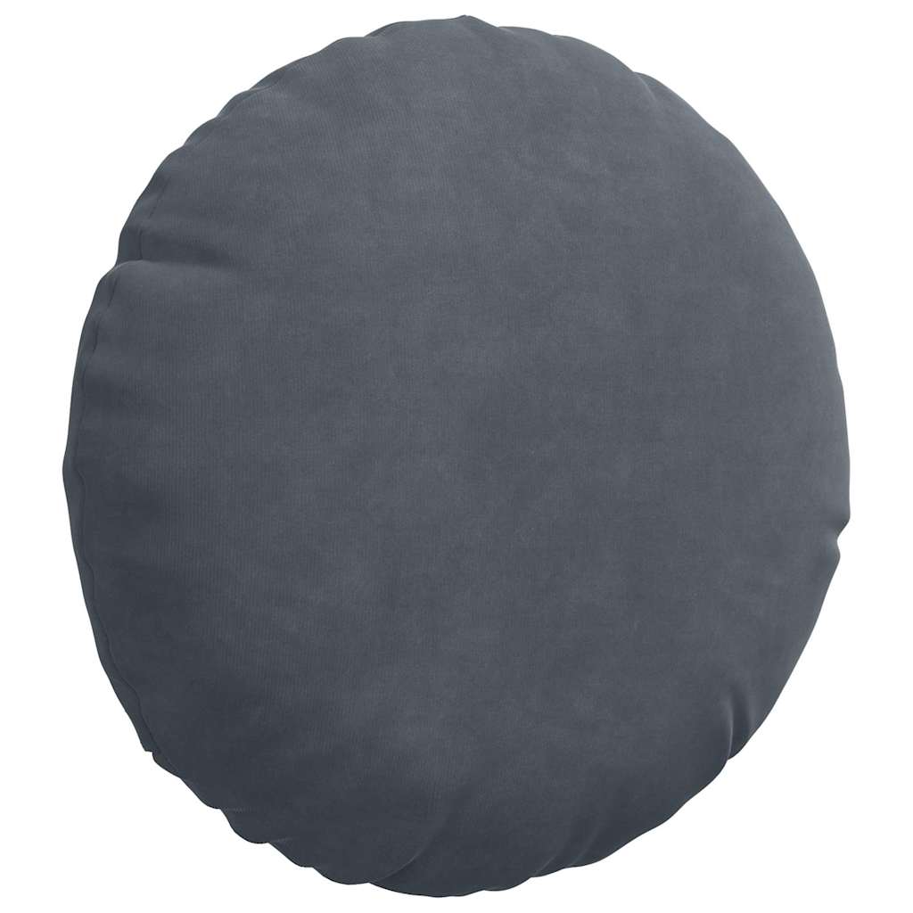 Coussins d'assise 2 pièces Gris foncé Ø 30 x 13 cm Velours