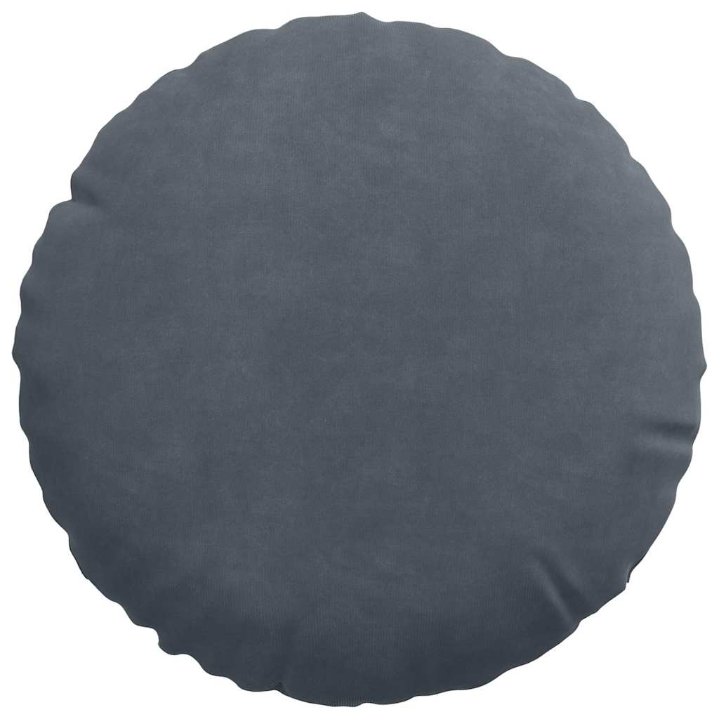 Coussins d'assise 2 pièces Gris foncé Ø 30 x 13 cm Velours