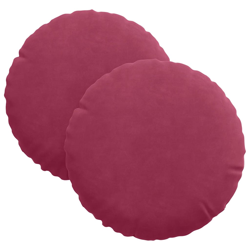Seat Cushions 2 Pieces Wine Red Ø 30 x 13 cm Velvet