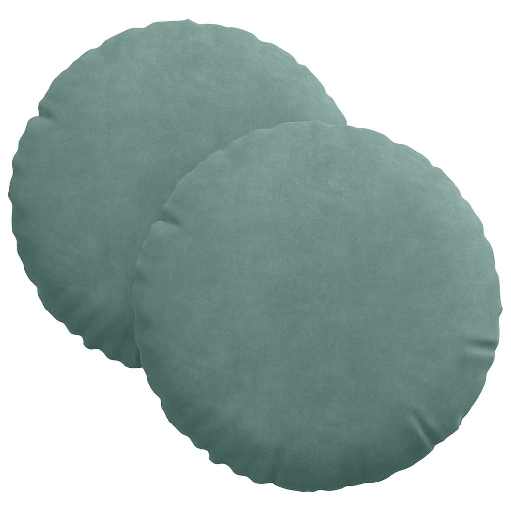 Coussins de chaise 2 pièces vert mer Ø 30 x 13 cm Velours