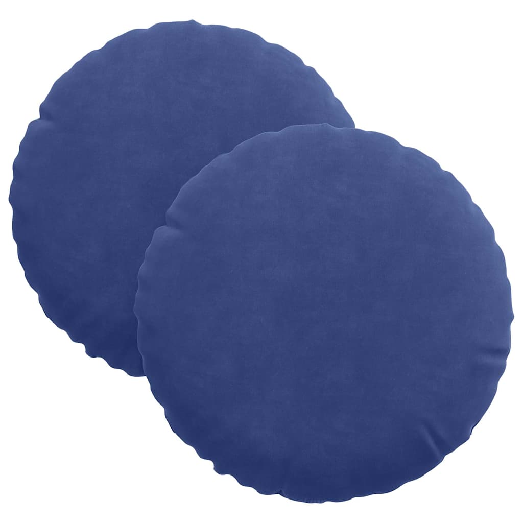 Coussin de siège 2 pièces Bleu Police Ø 30 x 13 cm Velours