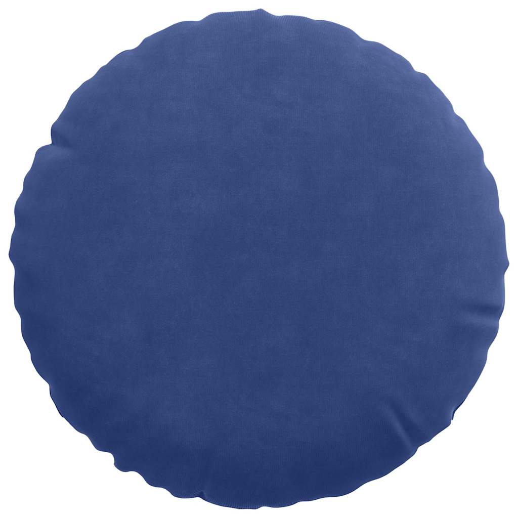 Coussin de siège 2 pièces Bleu Police Ø 30 x 13 cm Velours