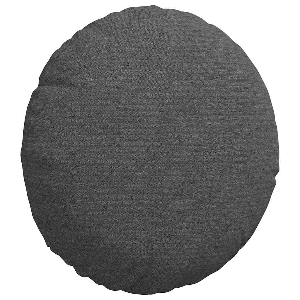 Coussins d'assise 2 pcs Gris foncé Ø 30 cm Tissu côtelé