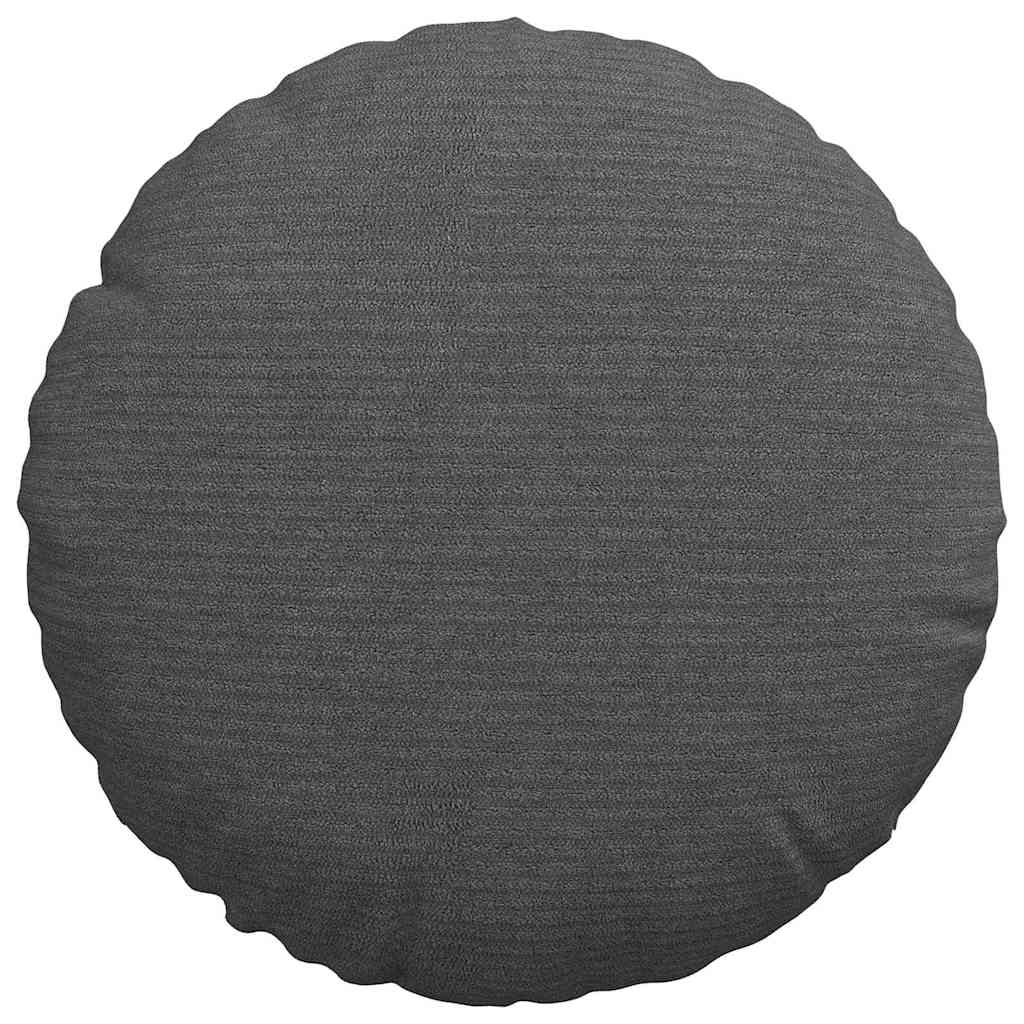 Coussins d'assise 2 pcs Gris foncé Ø 30 cm Tissu côtelé